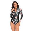 Women's Pretty Petals Long Sleeve Zip Swimwear Long Sleeve Swimwear Iconix 