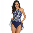 Women's Royal Blue Floral Swimsuit Bikinis Iconix 