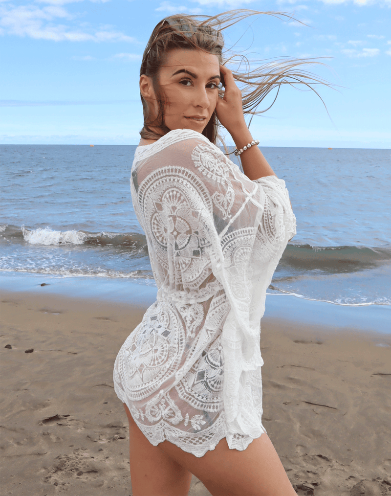 White swim cover up shorts hotsell