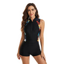 Women's Tropical Flare Sleeveless Boxer Swimwear Long Sleeve Swimwear Iconix 