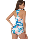 Women's Tropical Leaf Sleeveless Swimwear long sleeve swimwear Iconix 