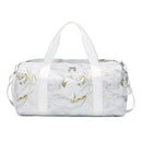 Women’s White and Gold Marble Wet and Dry Gym Bag Gym Bags Iconix 
