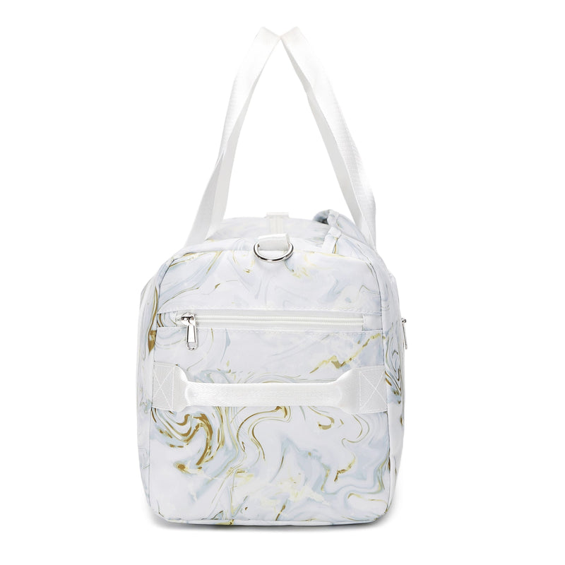 Women’s White and Gold Marble Wet and Dry Gym Bag Gym Bags Iconix 