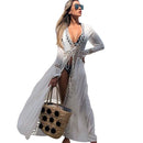 Women's White Bohemian Beach Cover-up beach cover-ups Iconix 