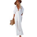 Women's White Boho-Chic Beach Cover-up beach cover-ups Iconix 