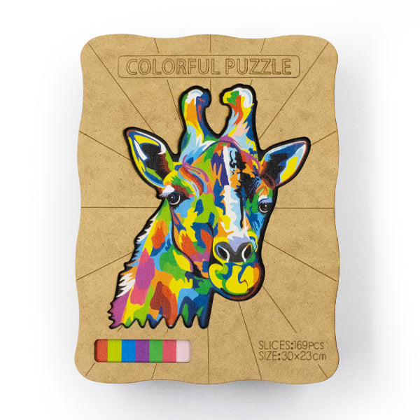 Wooden Animal 169pc Jigsaw Puzzle – Giraffe Jigsaw Puzzles Iconix 